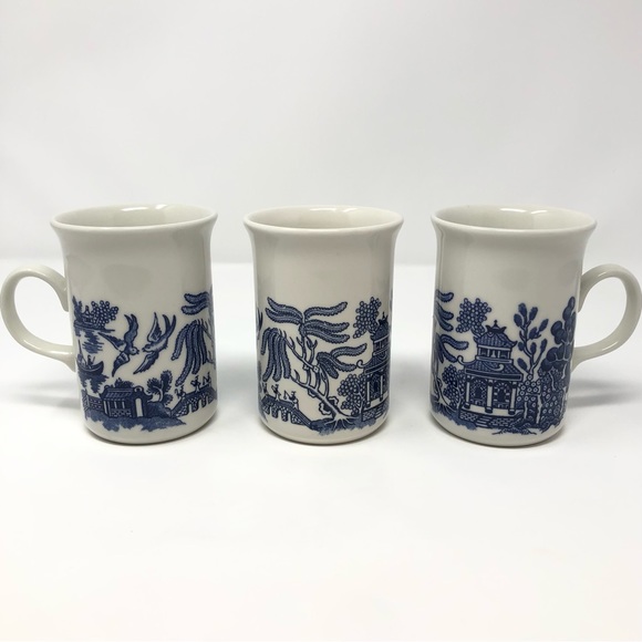 Churchill Kitchen Churchill England Blue Willow Coffee Tea Cups